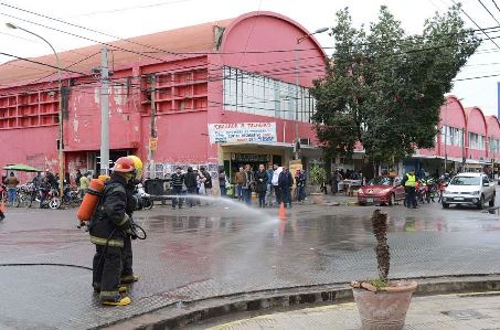 Se concretó un simulacro de incendio en el microcentro de la ciudad