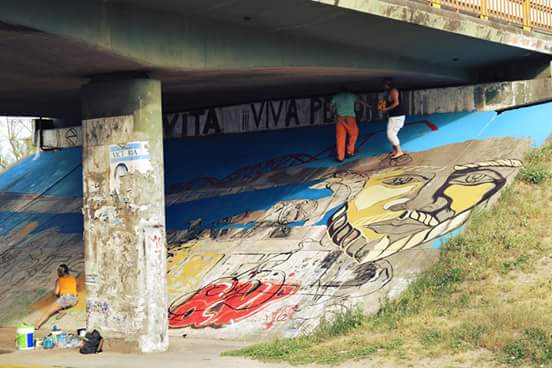 “Los colores de la chacarera” pintó murales en el barrio Almirante Brown