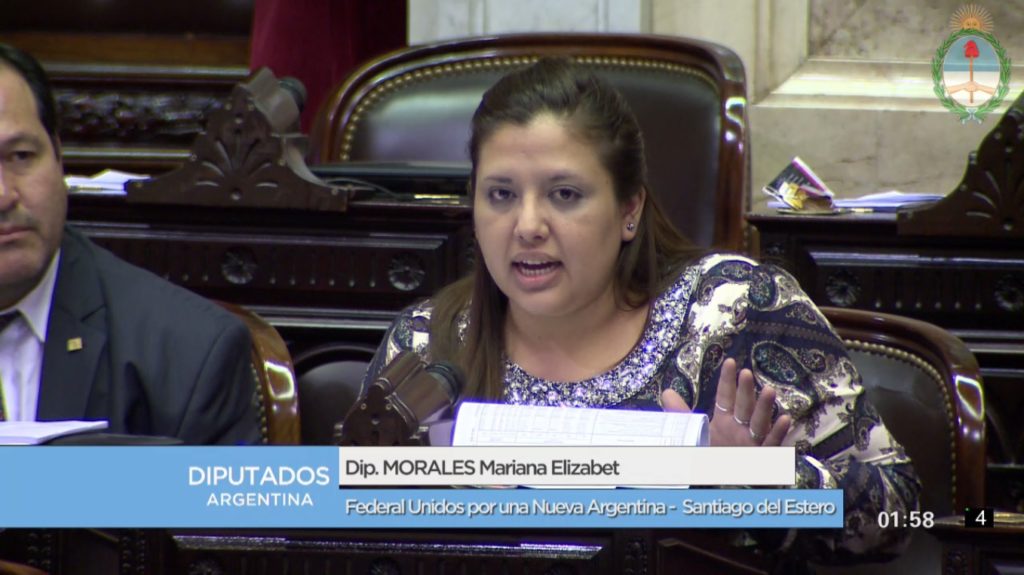 La diputada bandeña Mariana Morales sumó su voto contra el aumento del 47% de las dietas
