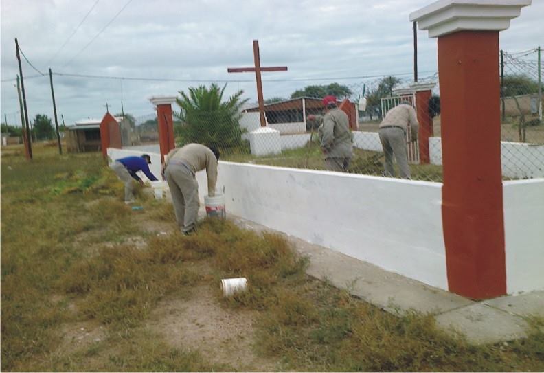 Empleados del Ipvu trabajaron en mejoras de la iglesia de Mailín