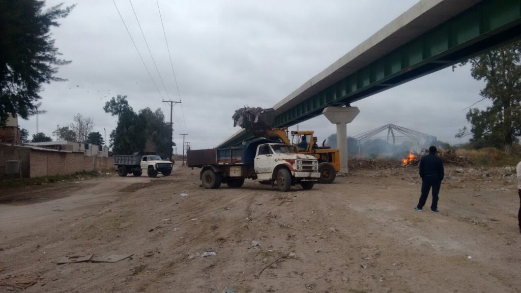 La Dirección de Higiene realizó un importante despliegue en terrenos de la Ruta 1