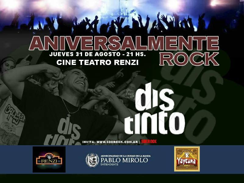 Con la banda de rock “Distintos”, se hará el tercer ciclo de “Aniversalmente” Con la banda de rock “Distintos”, se hará el tercer ciclo de “Aniversalmente”