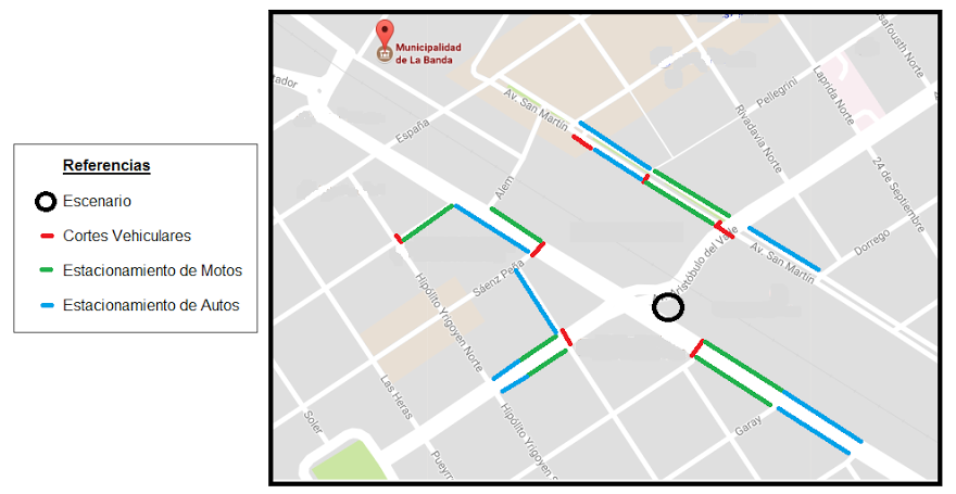 Conocé qué calles estarán cortadas por el aniversario de La Banda