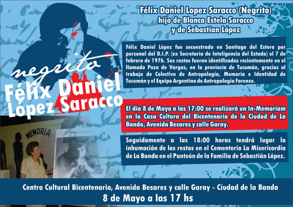 Los restos de Félix Daniel López serán inhumados en el Cementerio La Misericordia Los restos de Félix Daniel López serán inhumados en el Cementerio La Misericordia