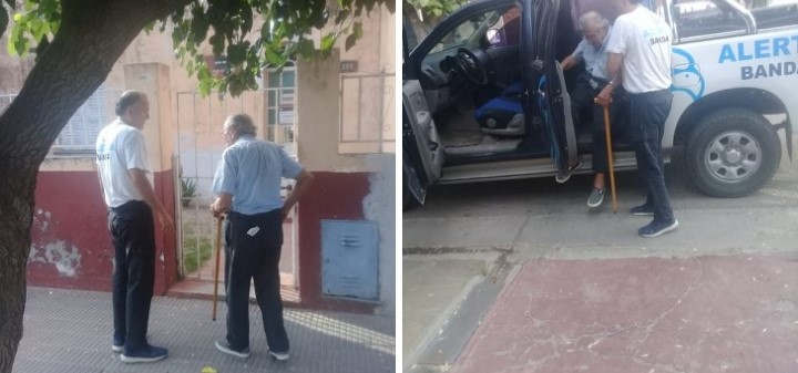Personal de Alerta Banda asistió a hombre desorientado en la ciudad