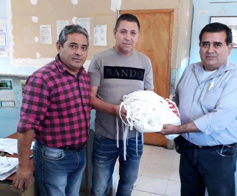 Suoem Banda entregó barbijos a empleados municipales
