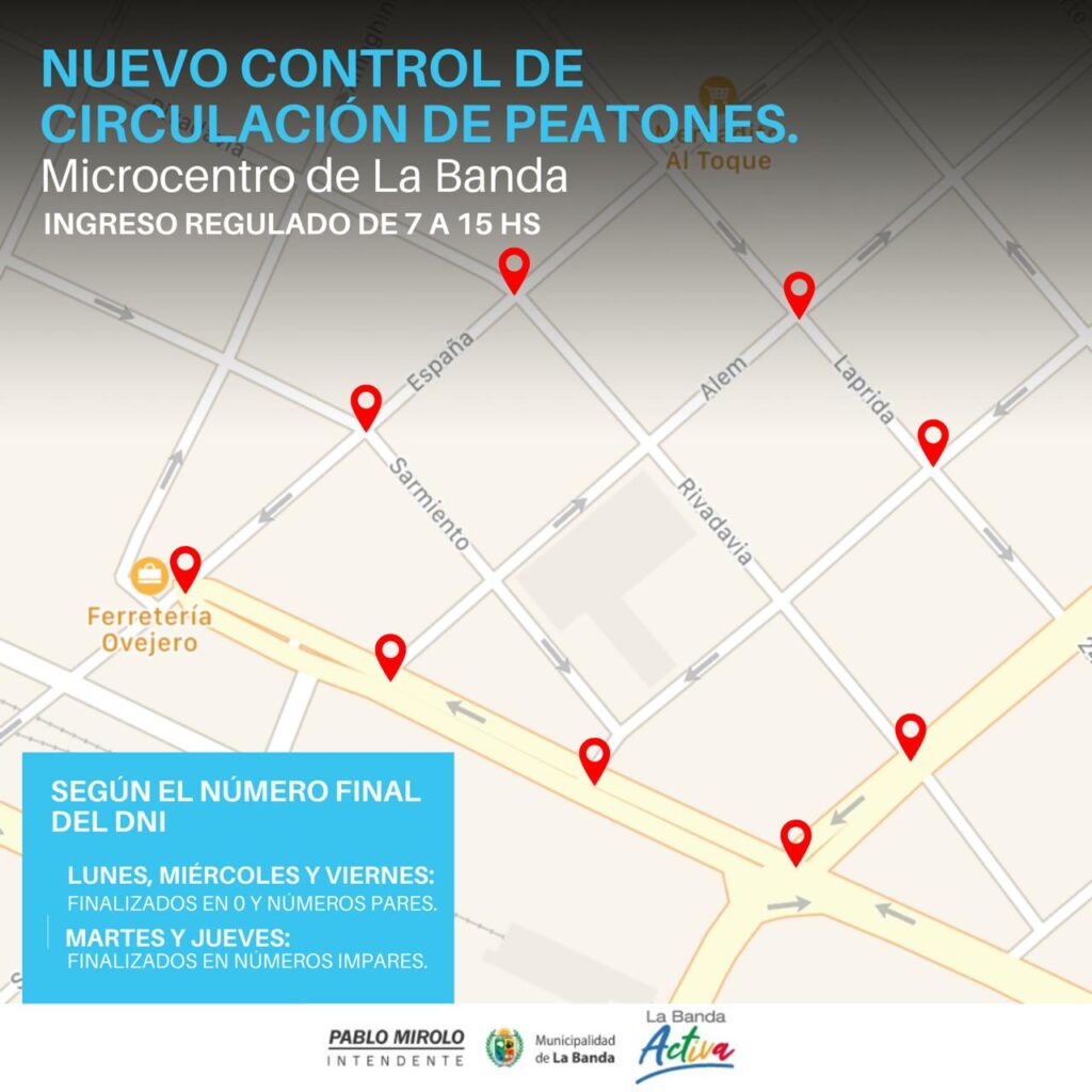 El ingreso al centro bandeño estará regulado a partir de este martes
