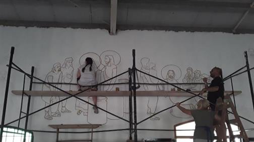 Inmensos murales vestirán el santuario de la virgen de Huachana Inmensos murales vestirán el santuario de la virgen de Huachana