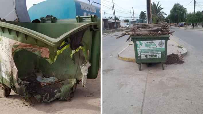 Repudio de vecinos por la quema de un contenedor en La Banda
