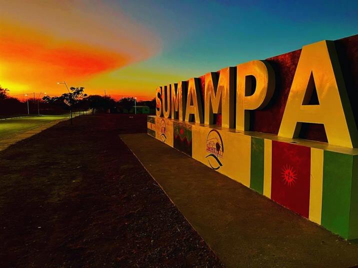 Sumampa ya tiene su cartel para que vecinos y turistas tengan sus fotos de recuerdo