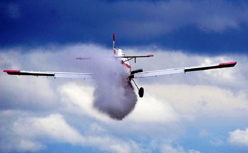 Realizaron una fumigación aérea en Añatuya