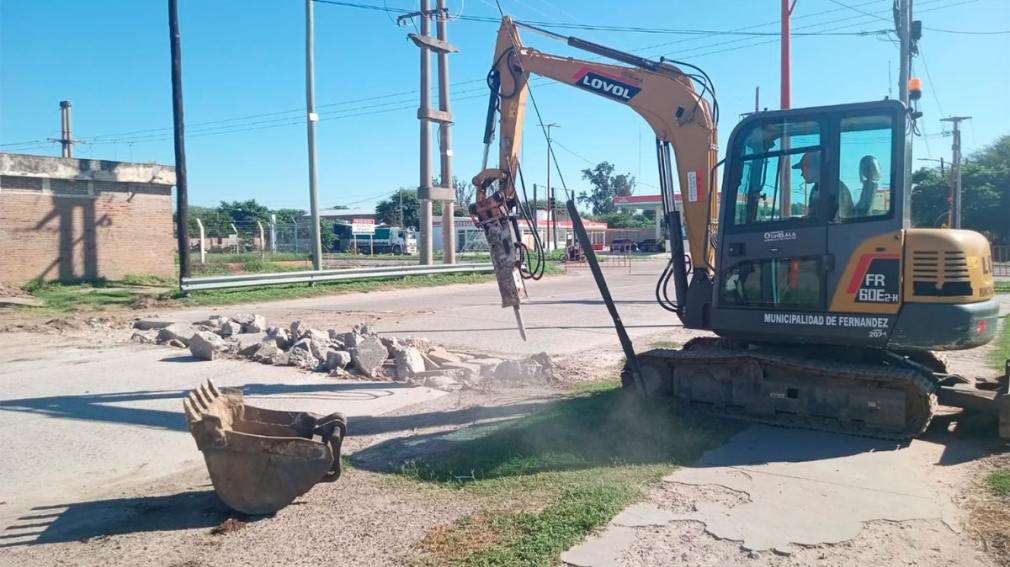 Comenzó la obra para la construcción de una nueva alcantarilla en Fernández