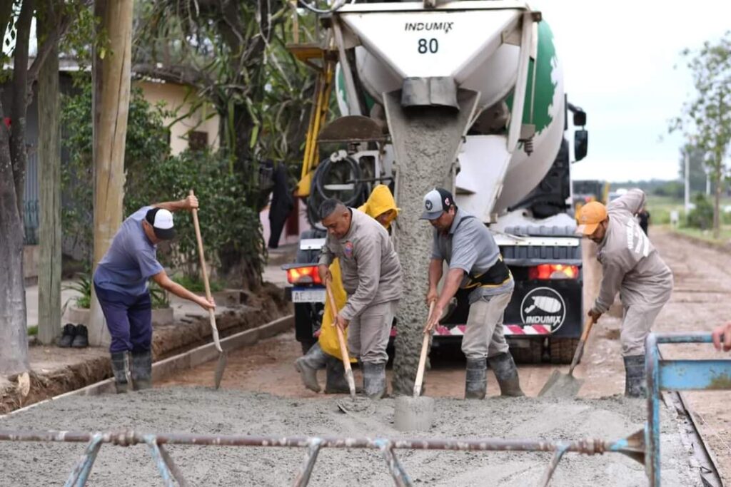 En Las Termas avanzan con la pavimentación de calles