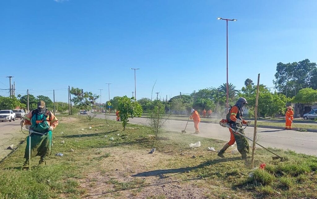 Intensifican las tareas de desmalezamiento en diferentes sectores de la ciudad Capital