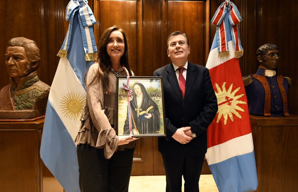 Zamora recibió a la Vicepresidente Victoria Villaruel en Casa de Gobierno
