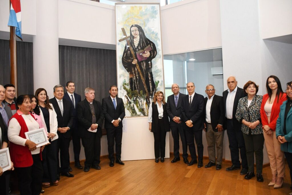 Descubren un mural textil de Mama Antula en la Cámara de Diputados