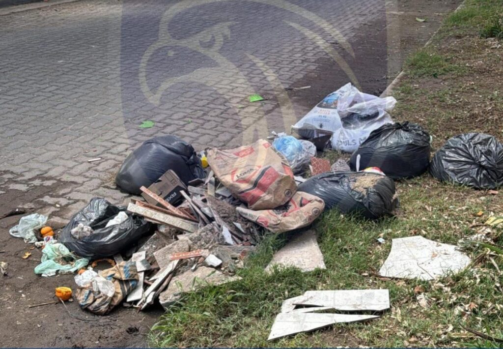 Desaprensivo arrojo de residuos y escombros frente a un jardín de infantes de La Banda Desaprensivo arrojo de residuos y escombros frente a un jardín de infantes de La Banda