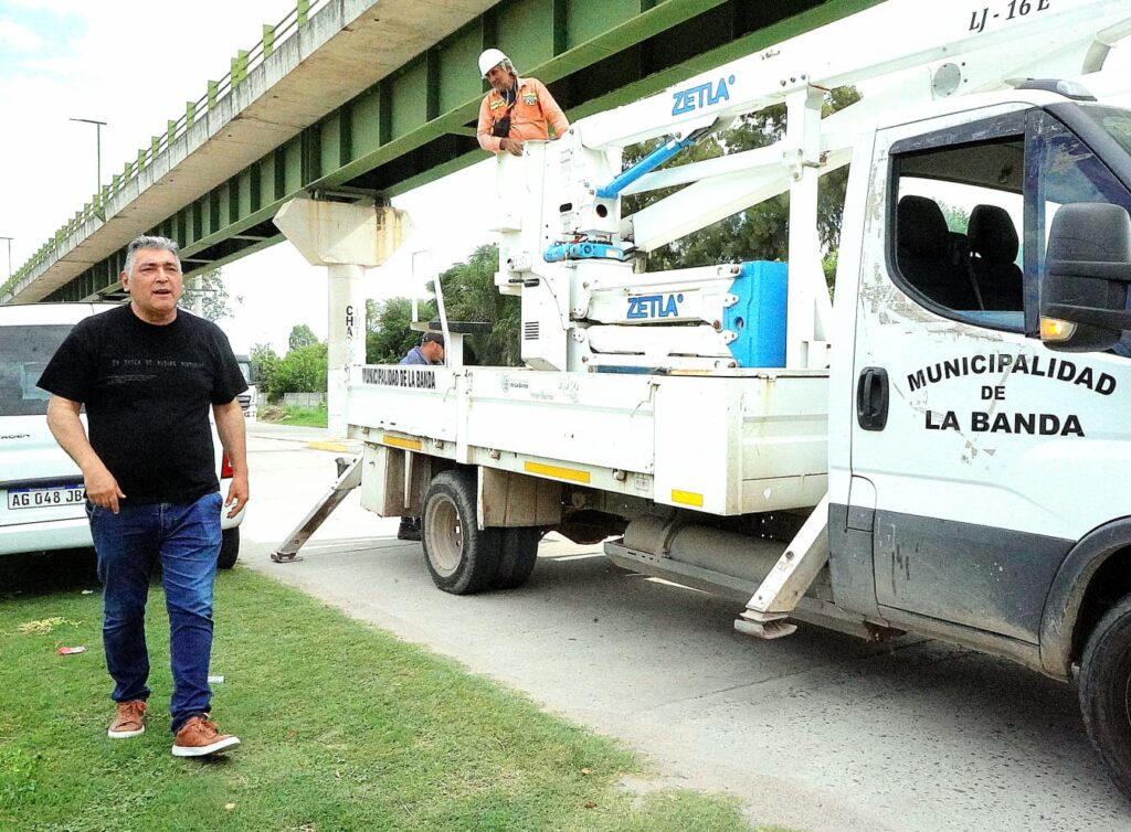 Avanzan los trabajos de reposición de luminarias y desmalezamiento en la Avenida del Libertador