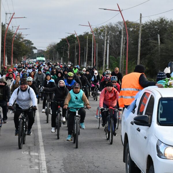 Gran convocatoria en la primera peregrinación ciclística a Mama Antula