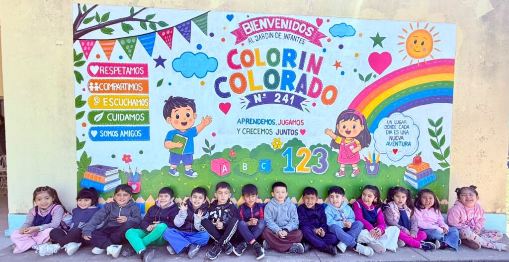 Un gesto de agradecimiento que llenó de color al Jardín Nº 241 “Colorín Colorado” de Los Gómez